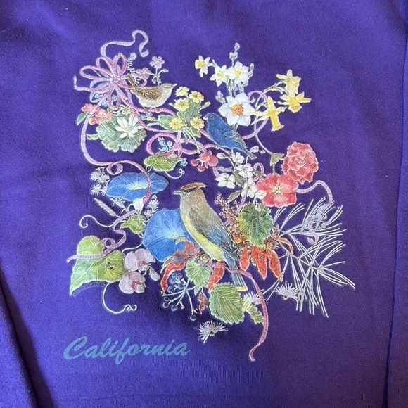 LAST PRICE REDUCTION Vintage Purple Long Sleeve Grandma Sweatshirt Women M Med - Picture 3 of 5